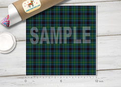 Green Check Plaid Patterned HTV 566