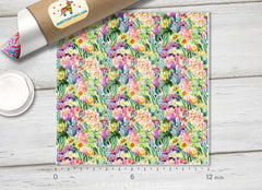 Watercolor Blooming Cactus Patterned HTV 520