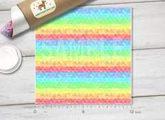 Rainbow Aztec Triangles Patterned HTV 417