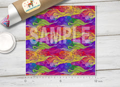 Rainbow waves and clouds Pattern Printed Vinyl/ Indoor Vinyl/ Outdoor Vinyl/ Heat Transfer Vinyl- 609 - Printive Vinyl | Patterned Vinyl