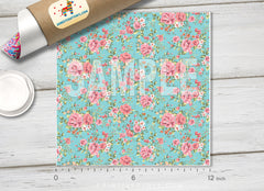 Retro Rose Patterned Adhesive Vinyl 013