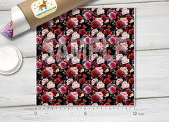 Watercolor Floral Roses Patterned HTV 602