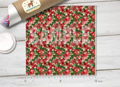 Christmas Winter Poinsettia Flowers Adhesive Patterned HTV X002