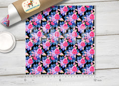Watercolor Flowers Pattern Printed Vinyl/ Indoor Vinyl/ Outdoor Vinyl/ Heat Transfer Vinyl-600 - Printive Vinyl | Patterned Vinyl