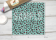 Teal Leopard Patterned HTV 1048