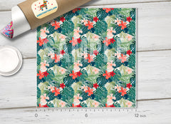 Summer Hawaiian Tropical Plants Patterned HTV 082
