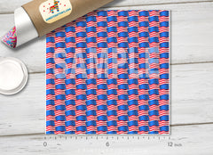 American flag patchwork Patterned Adhesive Vinyl 026