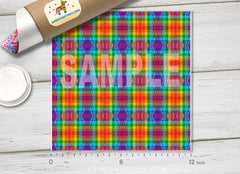 Abstract Rainbow colorful Plaid Printed Vinyl/ Indoor Vinyl/ Outdoor Vinyl/ Heat Transfer Vinyl- 177 - Printive Vinyl | Patterned Vinyl