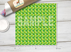 Green Autism Puzzle pieces  Patterned HTV  588