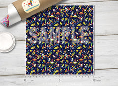 kids Spaceship Patterned HTV 256 - Donkey Craft Vinyl