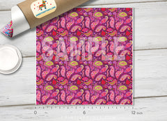 Floral motif paisley Printed Vinyl/ Indoor Vinyl/ Outdoor Vinyl/ Heat Transfer Vinyl- 193