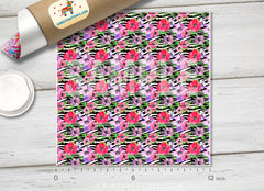Flowers and Zebra Patterned Adhesive Vinyl 062