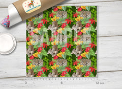Leopard in Jungle Patterned Adhesive Vinyl 011
