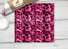 Hot Pink Electricity Lightning Patterned HTV 411