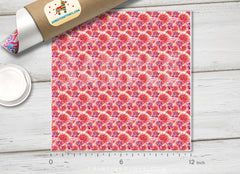 Red Dahlia Flowers Adhesive Patterned HTV 443