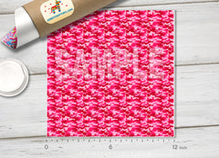 Pink Camouflage Printed Vinyl/ Indoor Vinyl/ Outdoor Vinyl/ Heat Transfer Vinyl-352 - Printive Vinyl | Patterned Vinyl