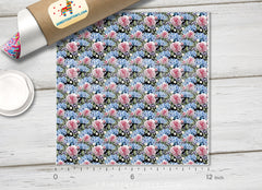 Watercolor Hydrangea Roses Patterned HTV  466