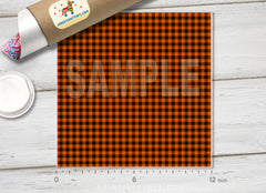 Halloween Plaid Printed Vinyl/ Indoor / Outdoor/ Heat Transfer Vinyl-810