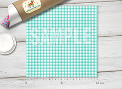 Mint Plaid Patterned HTV 400