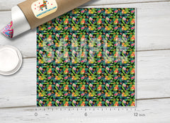 Tropical pineapples palm leaves Patterned HTV 656
