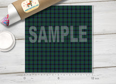 Green Check Plaid Patterned HTV 566