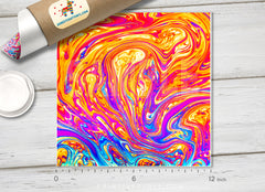 Psychelic Iridescent oil Patterned HTV 519