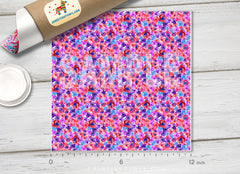 Watercolor Flower Patterned HTV 004 - Donkey Craft Vinyl