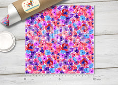 Watercolor Flower Patterned HTV 004 - Donkey Craft Vinyl
