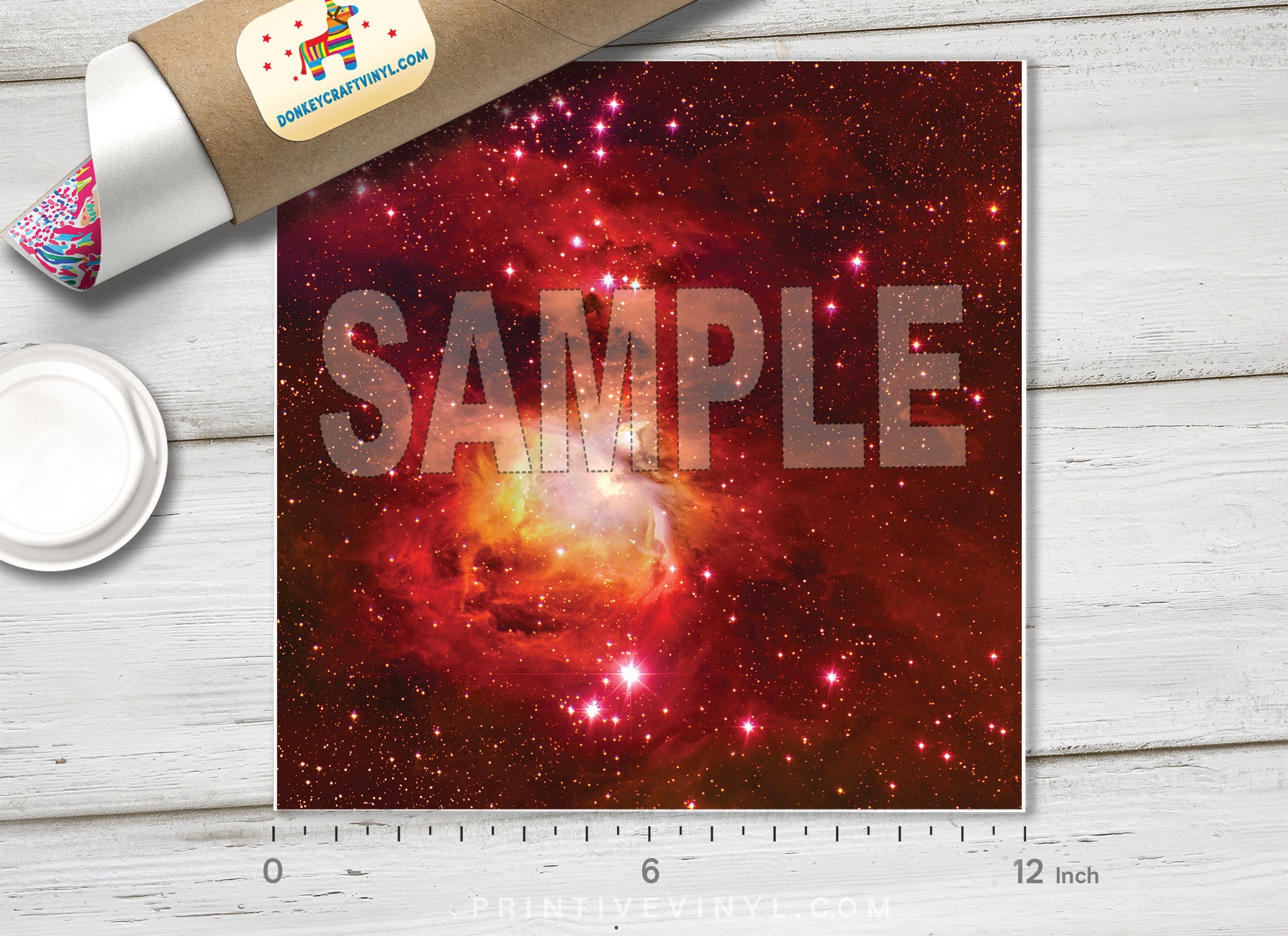 Red Orion Nebula Patterned HTV 396 - Donkey Craft Vinyl