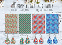 Summer Tropical Flower Printed Faux Leather FL-010