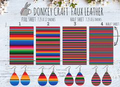 Mexican Serape printed Faux Leather 633