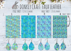 Summer Sea Reef Printed Faux Leather FL023