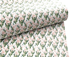 Floral Cactus Printed Faux Leather FL027