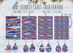 National colors of USA, Stars and Stripes printed Faux Leather 479