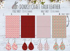 Small Flower Roses Patterned Faux Leather FL-003