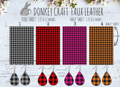 Plaid Checker Printed Faux Leather FL-005