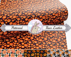 Halloween Pumpkin Printed Faux Leather FL013