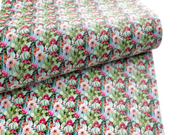 Floral Cactus Printed Faux Leather FL027