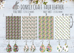 Floral Cactus Printed Faux Leather FL027