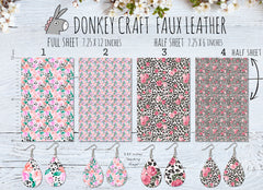 Rose Leopard printed Faux Leather FL028