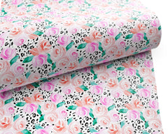 Rose Leopard printed Faux Leather FL028