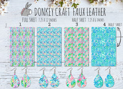 Summer Tropical Patterned Faux Leather FL029