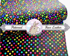 Polka Dots printed Faux Leather FL-034