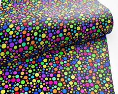 Polka Dots printed Faux Leather FL-034