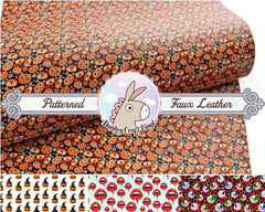 Halloween Pumpkin Printed Faux Leather FL036