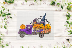 Halloween Vintage Truck DTF Transfer for T-shirts, Hoodies, heat Transfer, Ready To Press Heat Press Transfers, Just Heat Press It DTF02