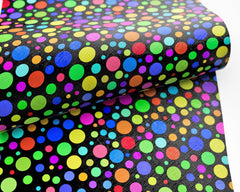 Polka Dots printed Faux Leather FL-034