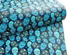 Halloween Sugar Skull Printed Faux Leather FL-039