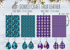 Halloween Sugar Skull Printed Faux Leather FL-039