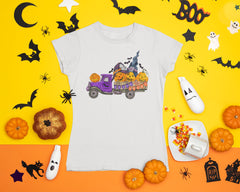 Halloween Vintage Truck DTF Transfer for T-shirts, Hoodies, heat Transfer, Ready To Press Heat Press Transfers, Just Heat Press It DTF02